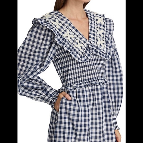 Sea New York Gina Blue and White Gingham Maxi Dress - Picture 6 of 12